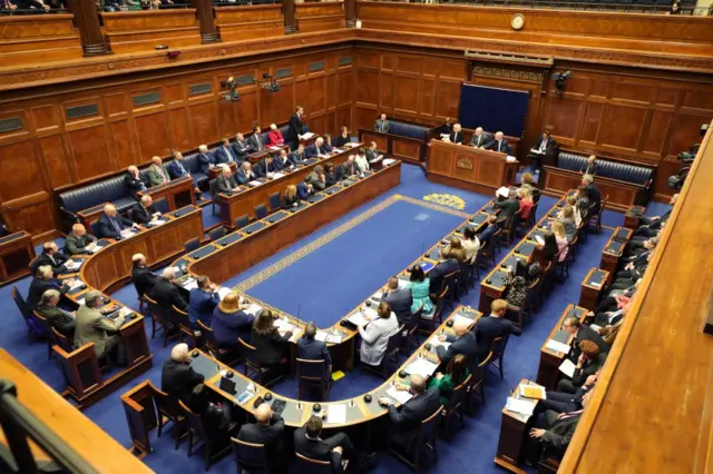 MLAs in the Northern Ireland Assembly chamber