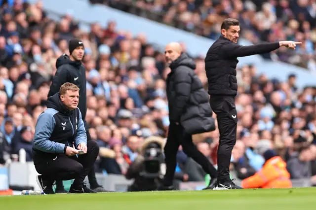 Newcastle manager Eddie Howe at the Etihad