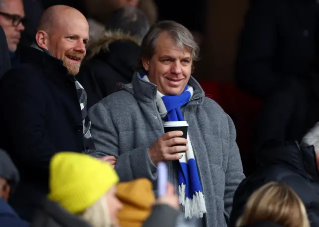 Chelsea owner Tood Boehly watches the Women's League Cup final