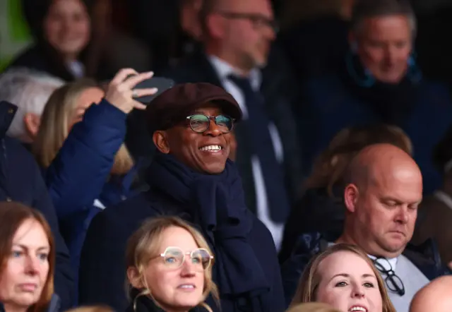 Former Arsenal striker Ian Wright watching the women's League Cup final between Arsenal and Chelsea