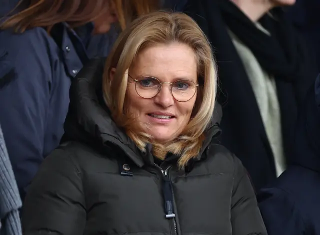 England manager Sarina Wiegman watches the Women's League Cup final