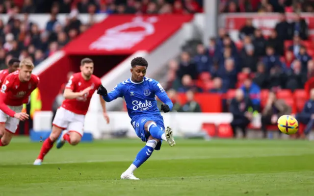 Demarai Gray scores from penalty spot for Everton