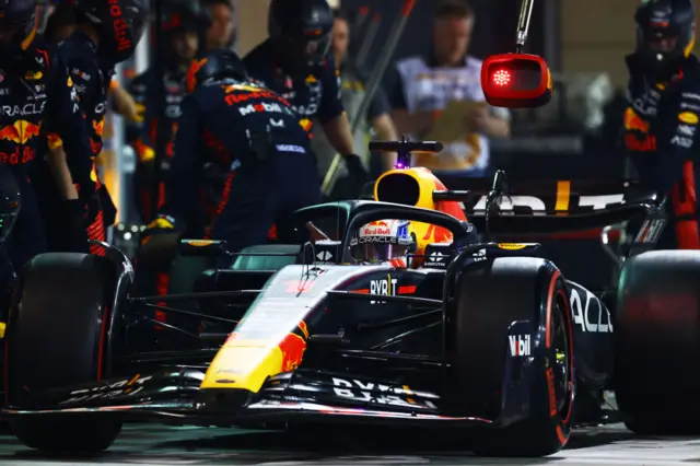 max verstappen in the pit lane