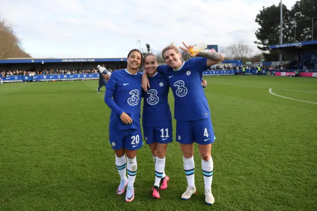 Chelsea celebrate beating Arsenal in the women's FA Cup fifth round