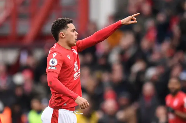 Brennan Johnson scores for Nottingham Forest