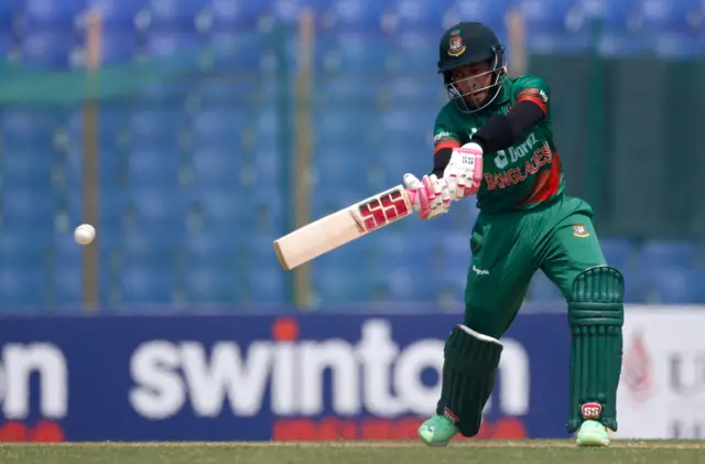 Bangladesh's Mushfiqur Rahim plays a shot