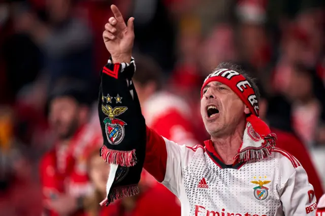 Benfica fan celebrates Rafa goal