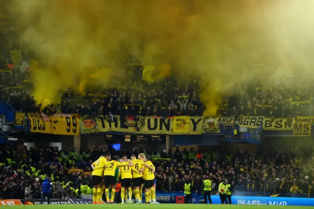 Dortmund fans and players