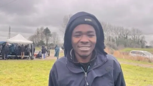 Migrant in French camp