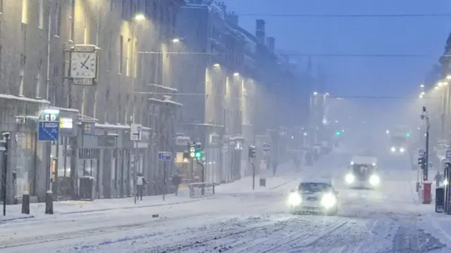 This was the scene in Aberdeen earlier today