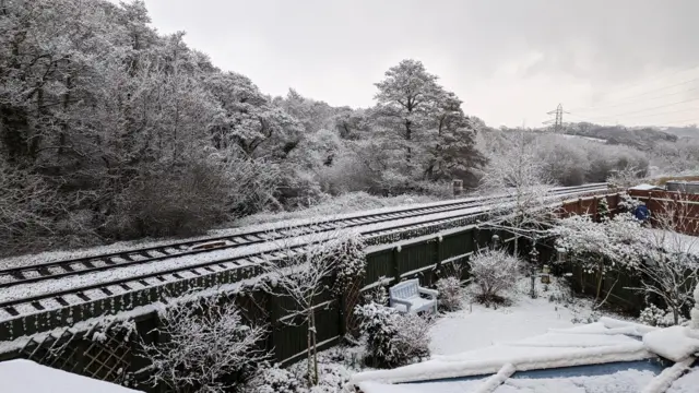 Snow in Caerleon in Newport