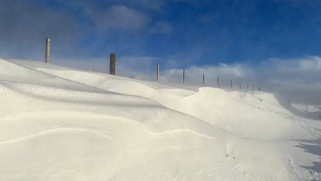 A wintry image taken at Brae in Shetland