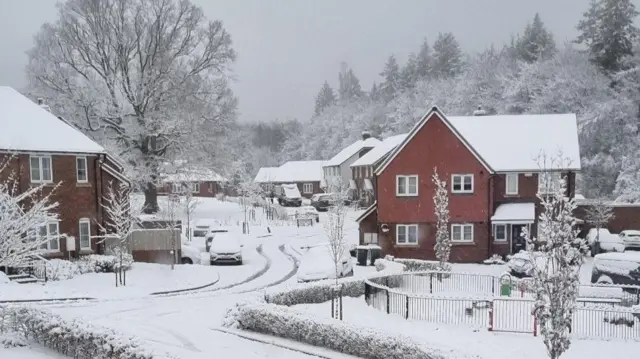 Snow in Four Marks, Hampshire