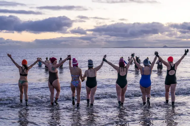 Swimmers in the Firth of Forth