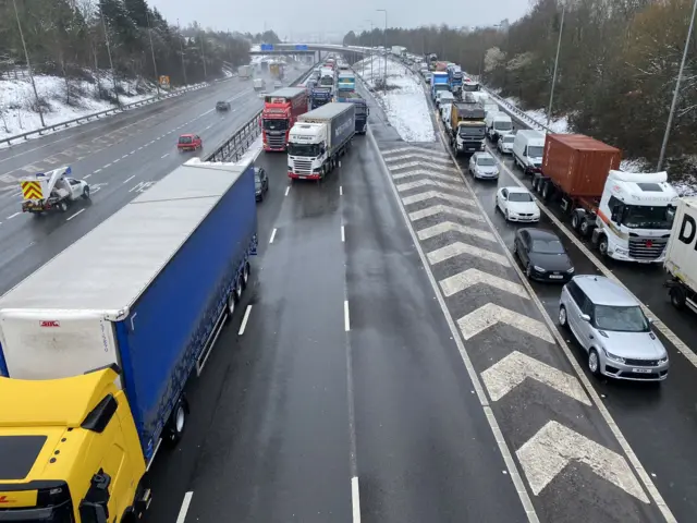 Gridlock on the M5 northbound towards junction 4