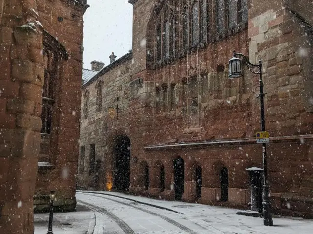 Snow falling in Coventry