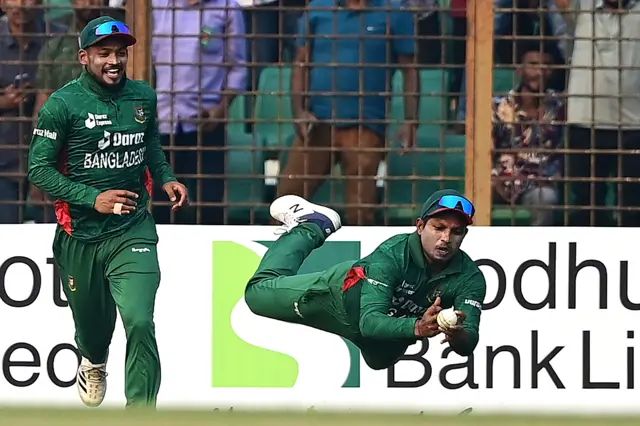 Bangladesh's Rony Talukdar fields the ball during the first Twenty20 international cricket match between Bangladesh and England at the Zahur Ahmed Chowdhury Stadium in Chittagong