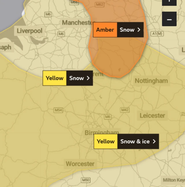 Weather warning map