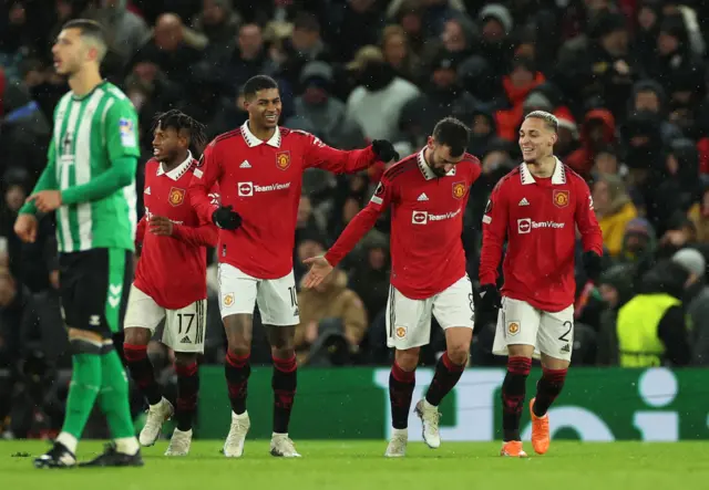 Manchester United celebrate