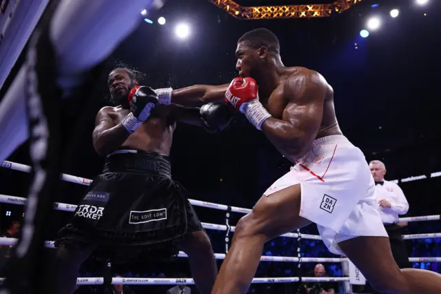 Anthony Joshua aims punch