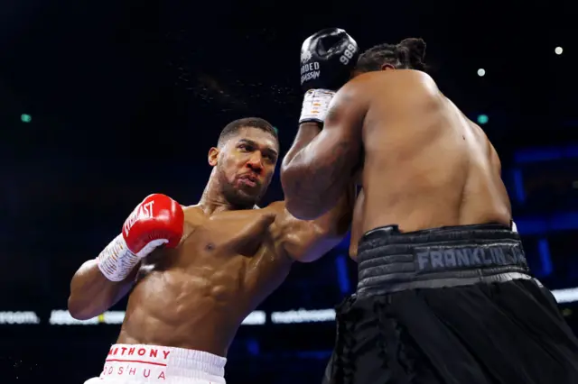 Anthony Joshua punches Jermaine Franklin