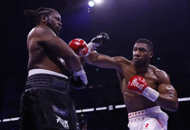 Anthony Joshua punches Jermaine Franklin