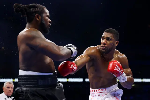 Anthony Joshua punches Jermaine Frankin