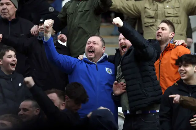 Huddersfield fans celebrate