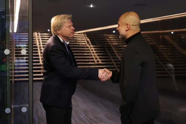 Oliver Kahn and Pep Guardiola