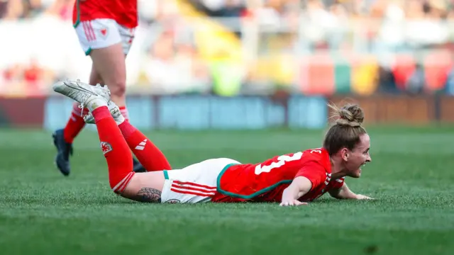 Rachel Rowe celebrates her goal