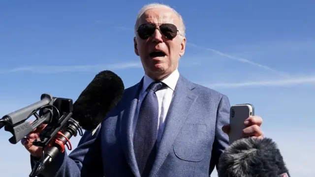 Joe Biden speaks to reporters ahead of trip to Ireland and the UK