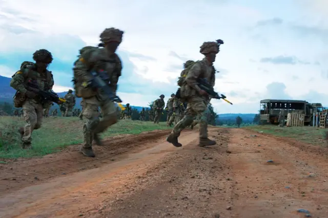 British soldiers training Kenya