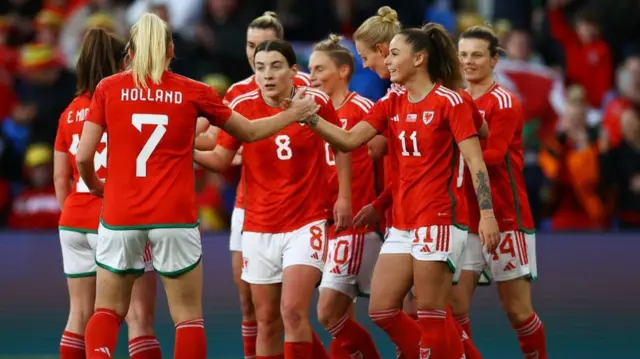 Wales goal v Northern Ireland - celebration