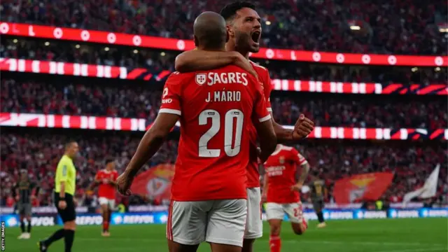 Benfica forwards Joao Mario and Goncalo Ramos are the top two scorers in the Portuguese league this season