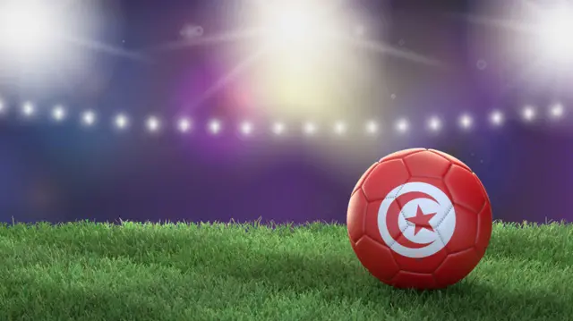 A football with the Tunisian flag