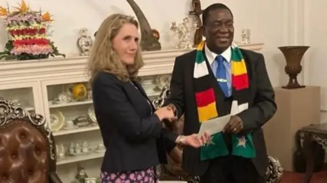 President Mnangagwa with UK ambassador