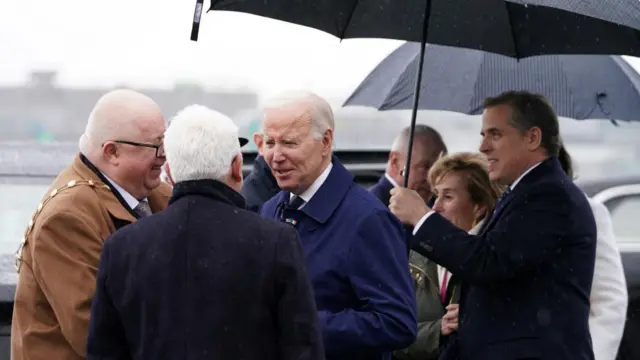 President Biden greeted on arrival in the Republic of Ireland