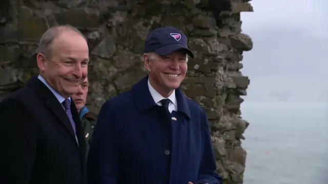 Micheál Martin and Joe Biden at Carlingford Castle