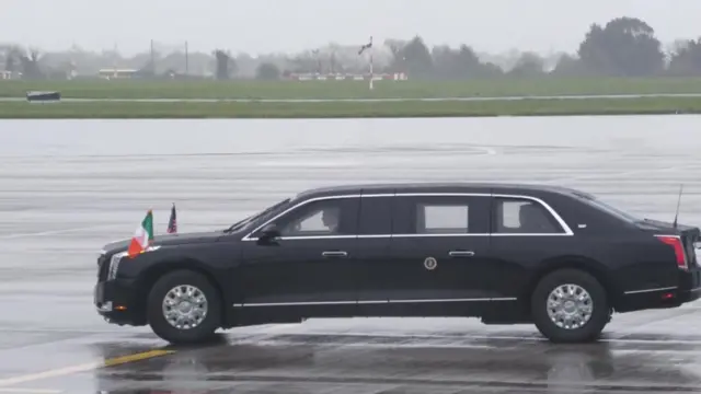 Biden's motorcade drives away