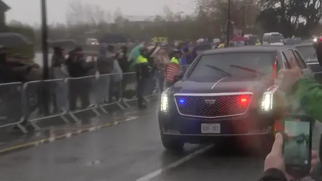 Motorcade escorting Biden into Co Louth