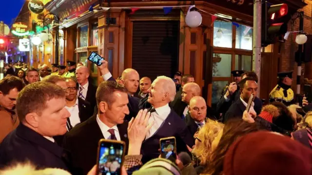 Joe Biden outside an Irish pub