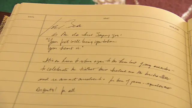 Joe Biden's entry in visitors' book