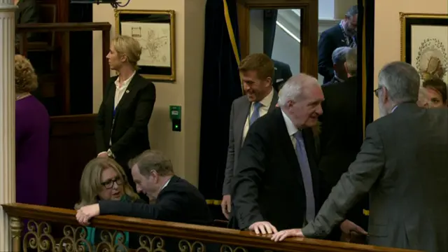 Mary McAleese, Enda Kenny, Bertie Ahern and Gerry Adams among other guests in the Irish parliament