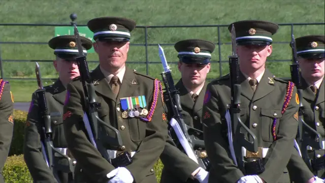 Soldiers outside Irish President's residence