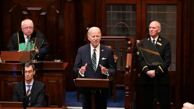 Joe Biden addresses the Irish parliament