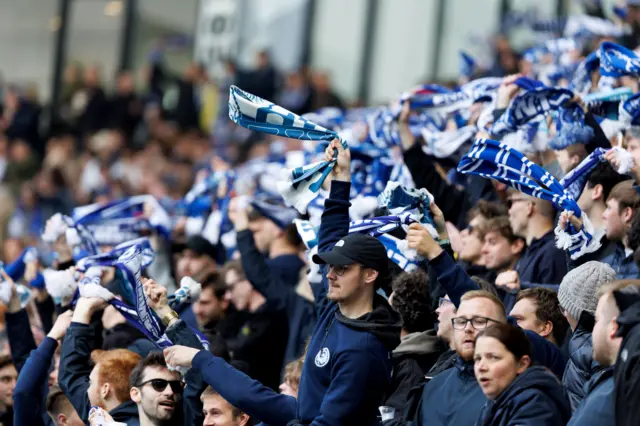 Gent FC fans ahead of their Europa Conference League game against West Ham