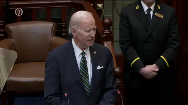 President Biden addresses the Irish parliament