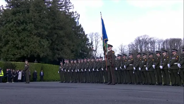 Soldiers outside Irish President's residence