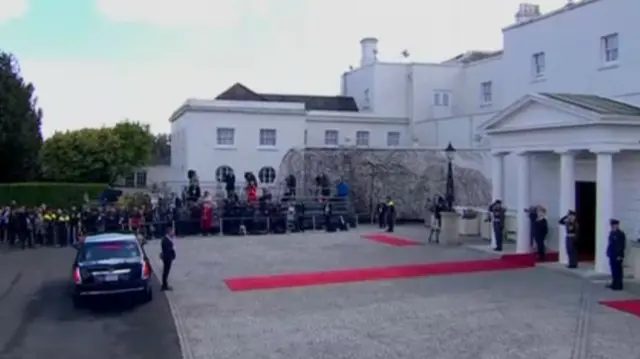 The exterior of the official residence of the Irish president, Áras an Uachtaráin