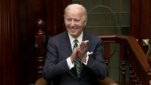 Biden applauds Seán Ó Fearghaíl addresses to the parliament